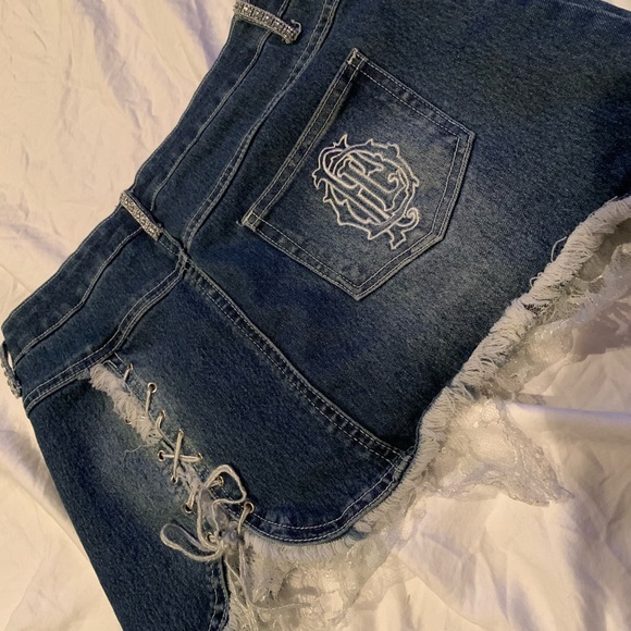 Polo Jeans Lace Short Navy Blue Skirt - Picture 2 of 2